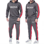 New 2019 running suit men's hoodies casual brand sportswear suit fitness workout hooded jacket + track pants